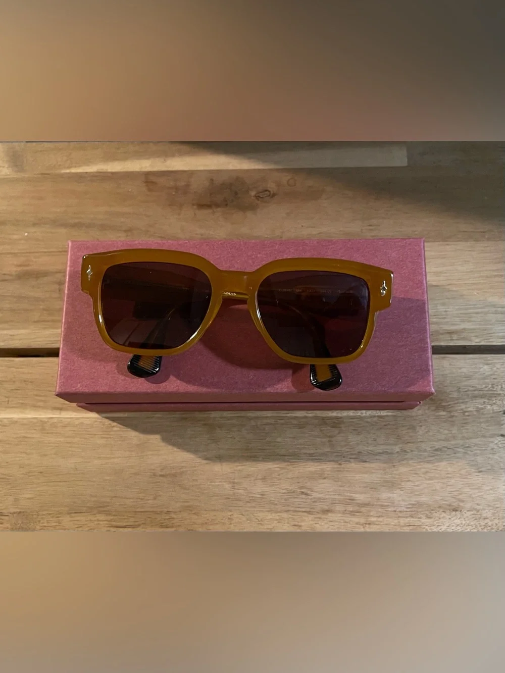 GIGI Studios DALI Handmade Acetate Sunglasses in Honey Amber Brown